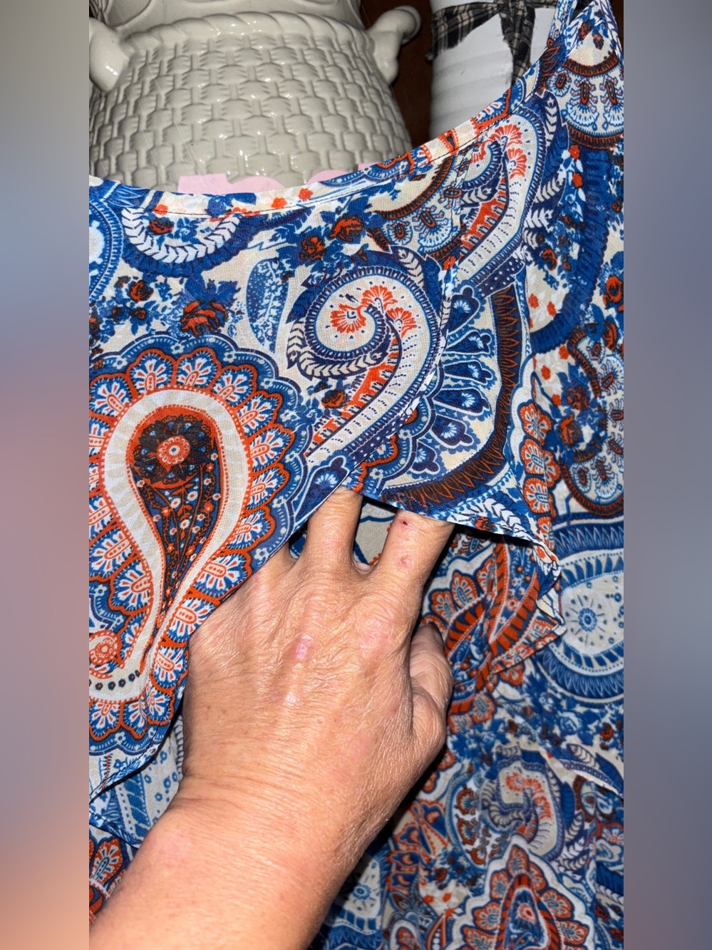 Xhilaration Blue and Coral Paisley Maxi Dress - Picture 6 of 9